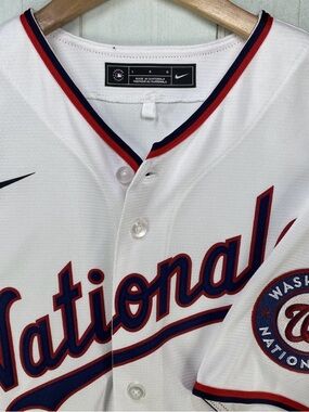 Nike Washington Nationals Baseball Jersey Mens Large White MLB Button Front NWOT